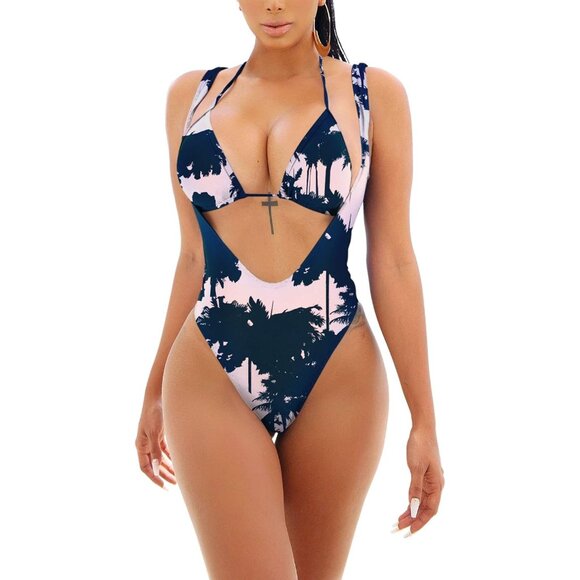 💫 Women Brazilian High Cut Bikini Set Pink Sexy Push Up Halter 2 Piece Swimsuit